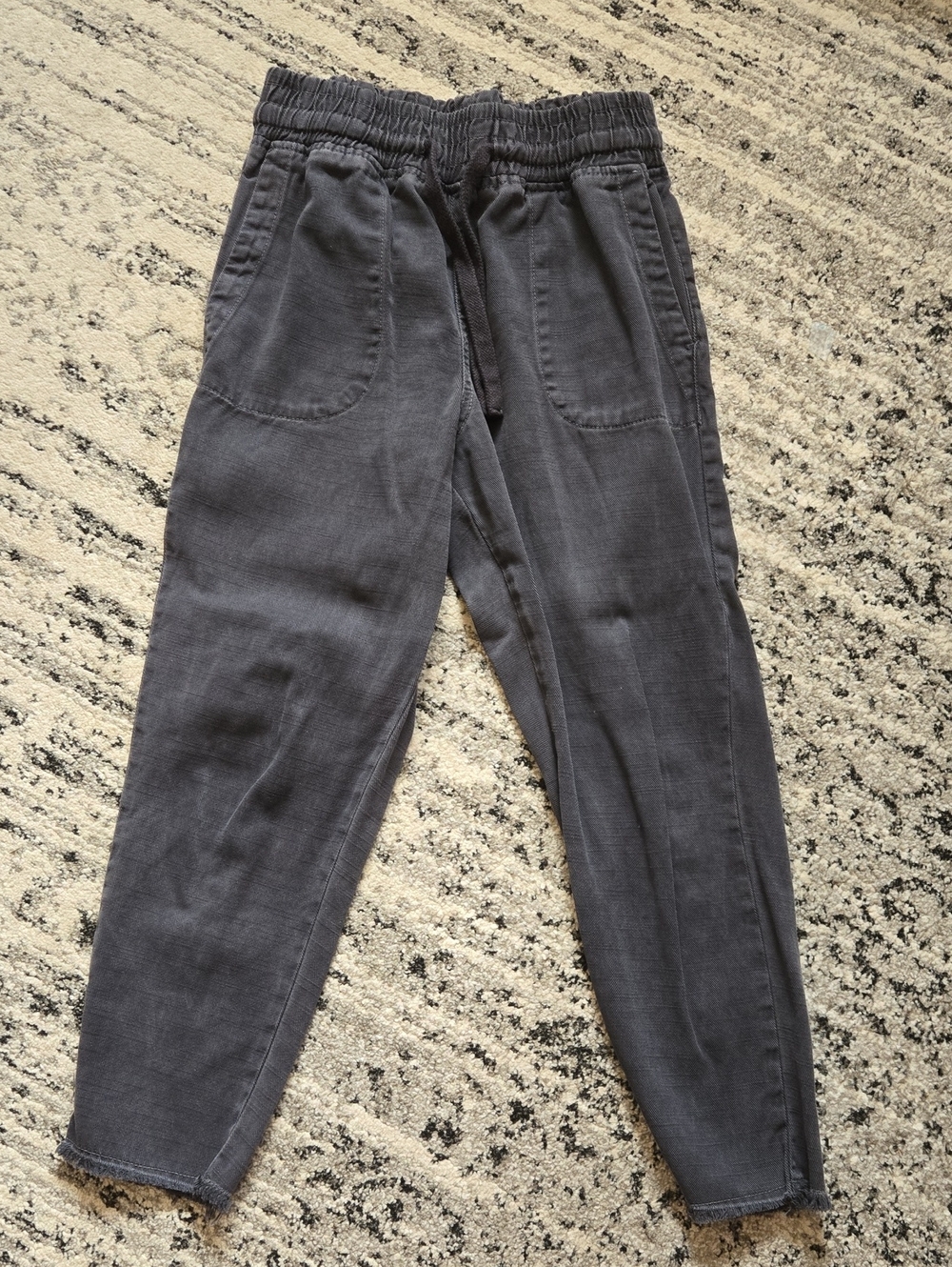 Zara Dark Gray Elastic Waist Pants - Casual Pull-On Fit